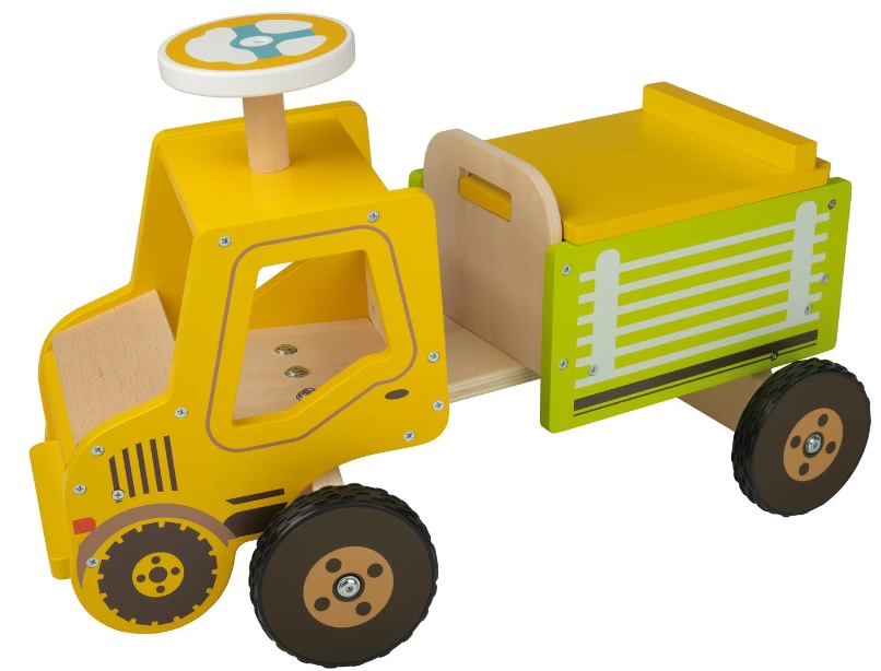 KidLand Drevené odrážadlo Ride-On Traktor žlté 2